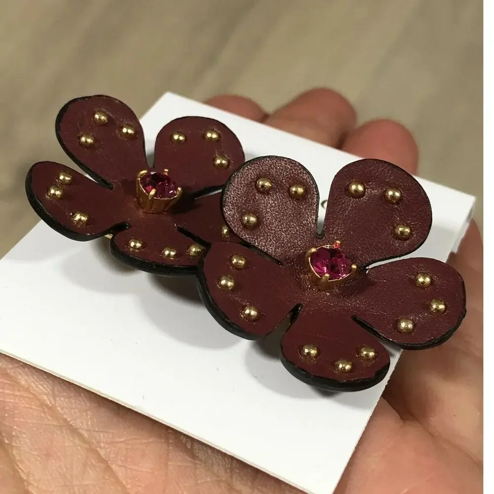kate spade Blooming Bling Leather Flower Earrings